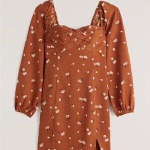 Abercrombie & Fitch Rust Floral Midi Dress